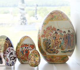 Chinesische Eier im Eiermusum Bertoni